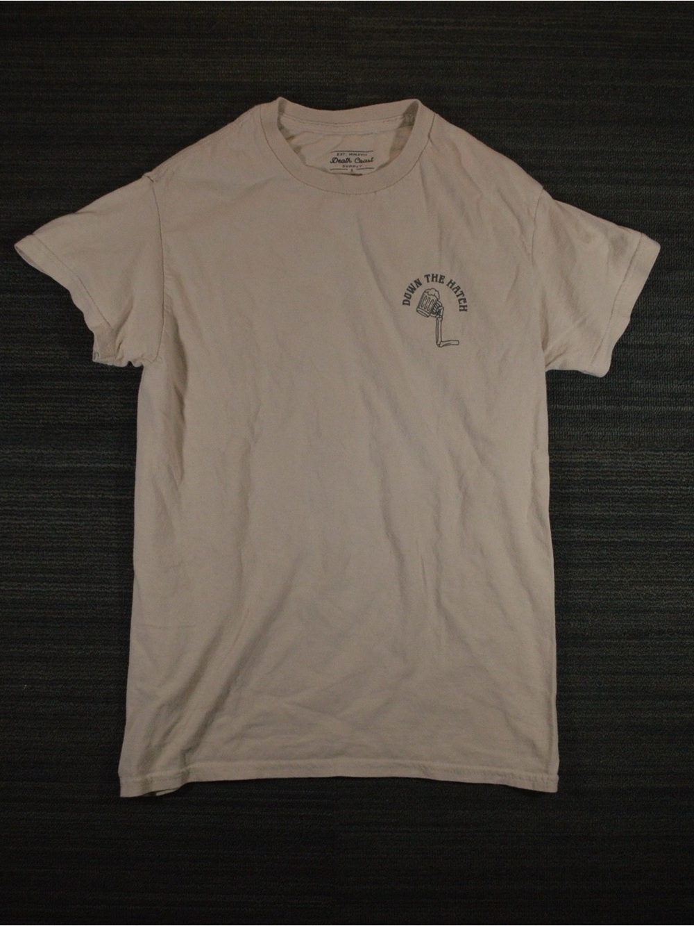Death Coast Supply Down the Hatch Graphic Tee Men’s S Beige
